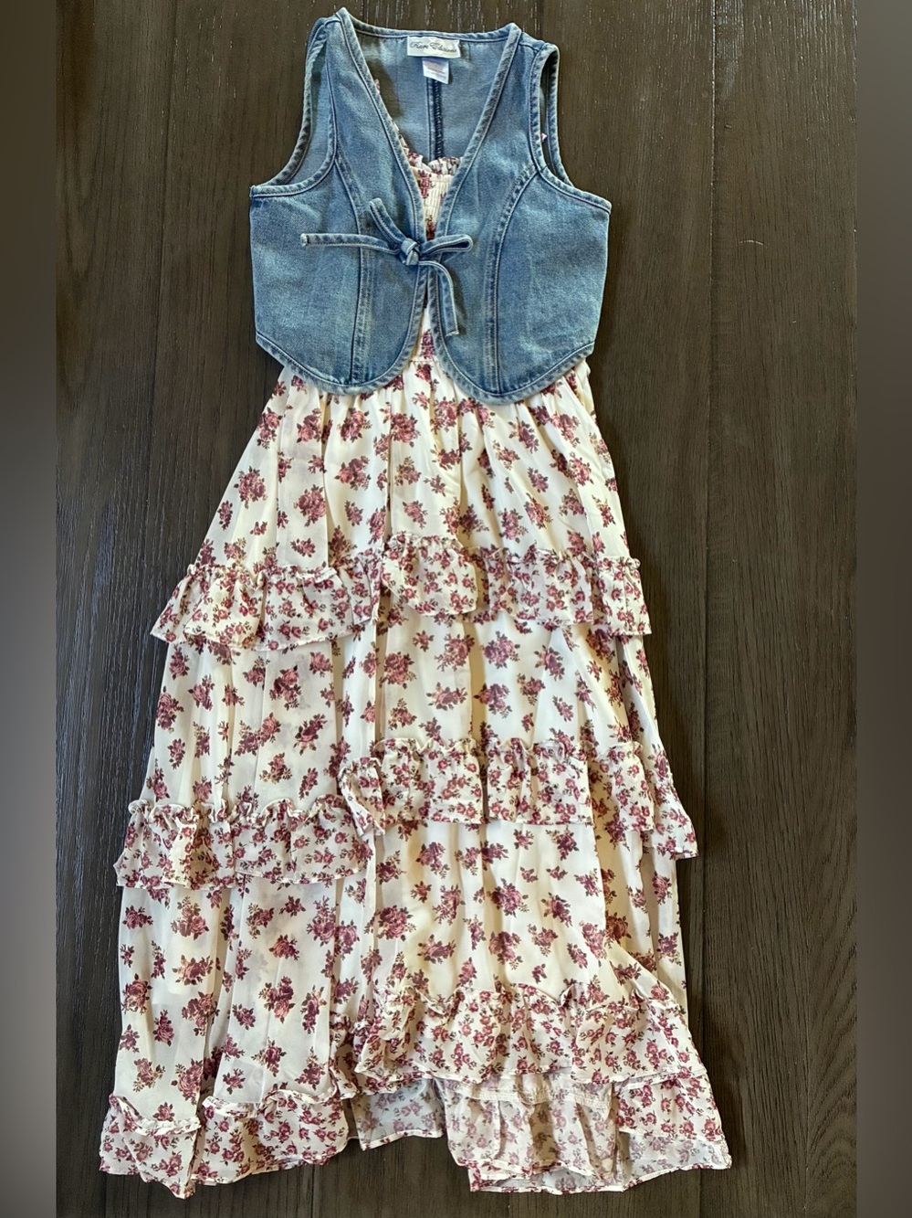 NEW Denim Vest & Floral Maxi Dress